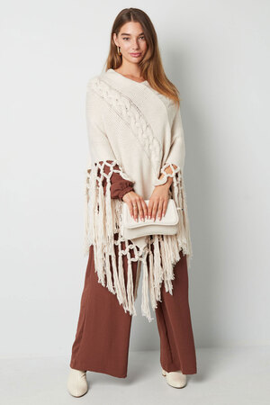 Poncho with strings - white h5 Picture3